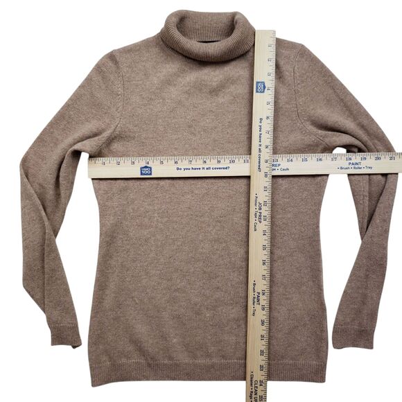Charter Club Luxury Cashmere Sweater Womens Small Tan Knit Roll Turtle Neck - Picture 6 of 10
